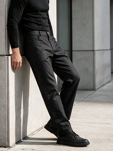 High Quality Fashion <b>Men's</b> Black <b>Faux</b> <b>Leather</b> Pants Straight Fit Casual Streetwear <b>Trousers</b> - Product Image 6