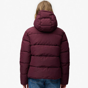 <b>Button</b> with Zipper Puffer Jacket Women Warm Heavyweight Down Jackets Long Sleeve Wholesale Collar with Hood Winters Arrival - Product Image 2