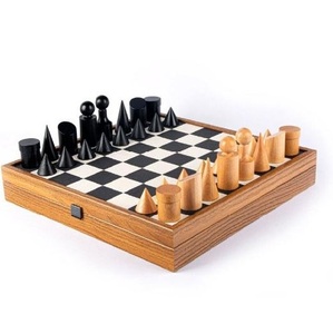 Luxury Modern <b>Wooden</b> <b>Chess</b> Set Unique Geometric Abstract <b>Chess</b> <b>Pieces</b> High End Custom Handmade Wood <b>Chess</b> Board Set for Gift - Product Image 6