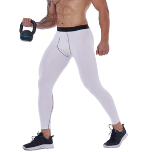 Hot Sale White Full Length <b>Seamless</b> <b>Leggings</b> Elastic Waist Sport Compression Pants With Contrast Stitch - Product Image 2