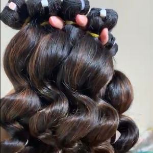 Perruque en cheveux humains CDYHAIRVN Premium Raw Vietnamese Non-Remy Bouncy Curl Egg Curl Fumi Curl Double Drawn Cuticle Aligned Machine - Product Image 3