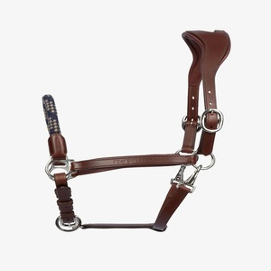 Cabestro para Caballo de Cuero Genuino Hecho a Medida con Diseño Acolchado y Herrajes de Latón, Negro Marrón, Equipo Ecuestre Ajustable - Product Image 5
