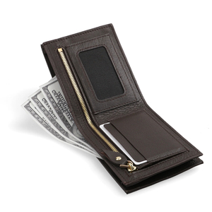 Tarjetero Bifold Multifuncional de Cuero Genuino de Alta Calidad para Hombre, con Bloqueo RFID, Personalizable con Logotipo Bordado, Venta al Por Mayor OEM - Product Image 2
