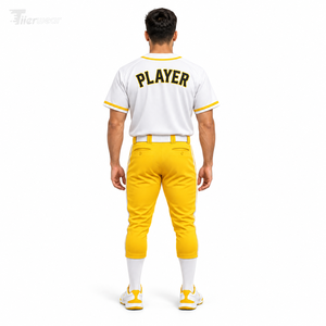 Men Baseball <b>Uniform</b> Custom Team Jersey Set Breathable Sports Wear OEM Private <b>Label</b> Factory Manufacturer - Product Image 3
