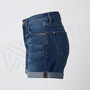 Shorts en jean taille haute pour femmes grandes tailles, coupe skinny décontractée, effet délavé, tendance, sexy, streetwear féminin - Product Image 3