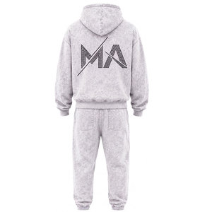 Chándal Unisex Gris con Capucha y Logotipo Estampado, Pantalones Largos con Cordón, Ropa Casual, 100% Algodón, Peso Medio - Product Image 6