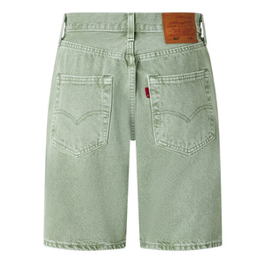Shorts en jean vert clair pour homme, taille haute, coupe droite, style décontracté d'été, tissu 100% coton tissé - Product Image 2