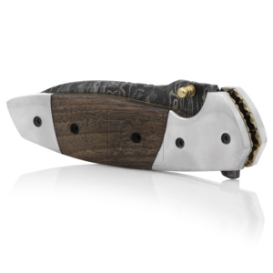 มีดพับทำมือ Damascus Steel รุ่น Damascus Deal DD-FK-860 ด้ามไม้วอลนัทแปลกตา ความหนา 0.2 นิ้ว มีดล่าสัตว์ - Product Image 2