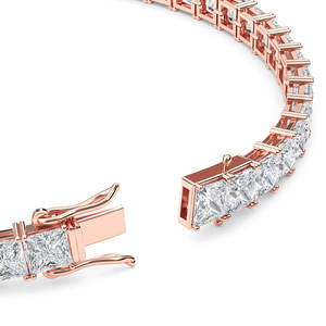 Pulsera Huacan para Mujer, Oro de 14K, 58.5% de Pureza, Corte Princesa, Personalizable, Diamante Cultivado en Laboratorio CVD HPHT Brillante, Certificado IGI, Color E - Product Image 4