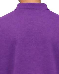 Sweat-shirt polo à manches longues pour homme, couleur violet personnalisé, en coton mélangé, col pull, décontracté, automne-hiver, OEM, vente en gros personnalisée - Product Image 6