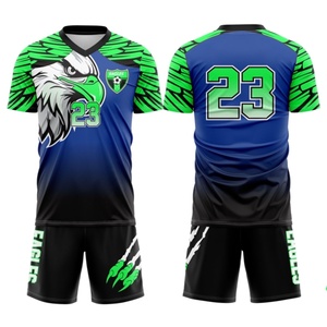 Vente en gros de maillots de football en polyester 100% avec impression numérique, kits personnalisés pour hommes et femmes, uniformes de football personnalisés, couleurs personnalisées, noms d'équipe, prix bas - Product Image 5