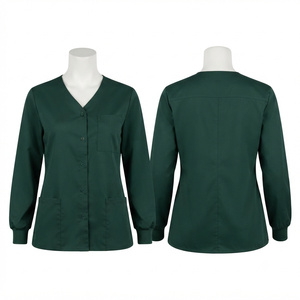 Chaqueta Médico Unisex Premium de Poliéster y Algodón 240gsm, Manga Larga, Blanca, Negra, Azul Marino, Gris, con Logotipo Grabado en el Pecho, Impermeable, con Capucha - Product Image 5