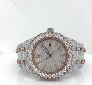 Mouvement japonais original en acier inoxydable Iced Out Moissanite Buss Down Watch - Product Image 1
