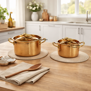 Ollas de Cocina de Metal Forjado a Mano con Tapas, Diseño Europeo Moderno, Ecológicas, Aptas para Alimentos, Compatibles con Gas e Inducción - Product Image 6