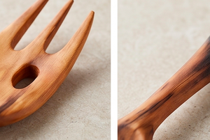 Ensemble de couverts en bois avec finition naturelle, comprenant 3 cuillères, couteaux et fourchettes, parfait pour l'hôtellerie, la maison et la restauration. - Product Image 2