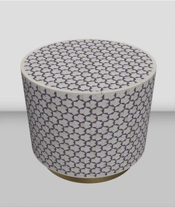 Table d'appoint industrielle personnalisée en os incrusté, motif coquillage fait main, forme naturelle, écologique, décoration moderne pour la maison - Vente en gros - Product Image 5