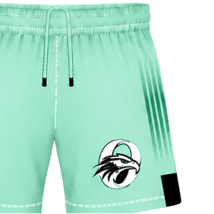 Pantalones Cortos de Rugby Personalizados en Verde Menta y Negro, Cintura Elástica, Transpirables, Ligeros, Uniformes Deportivos para Entrenamiento de Equipo - Product Image 4