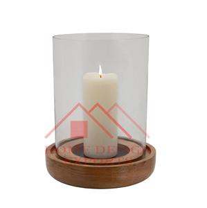 Bougeoir en bois de table de haute qualité avec verre votif meilleur vendeur bougeoirs en bois ronds pour la décoration d'événements - Product Image 1