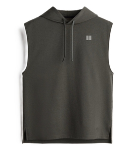 Camiseta sin Mangas con Capucha para Hombre, Color Sólido, Secado Rápido, Ajuste Deportivo, Tejido de Poliéster Transpirable, Ropa Casual, Logotipo Personalizado - Product Image 5