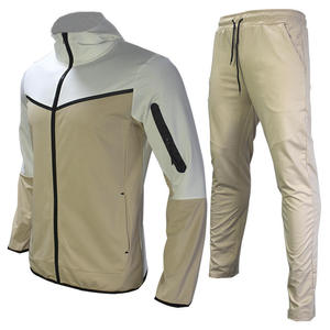 Men's Hooded Tracksuit <b>Set</b> Color Blocking Sporty Full Sleeve Breathable Polyester Cotton Autumn Wear Regular Fit Drawstring Pant - Product Image 6