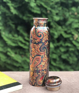 Botella de Agua de Cobre con Diseño de Flores Impresas en Esmalte, a Prueba de Fugas y sin Juntas - Product Image 4