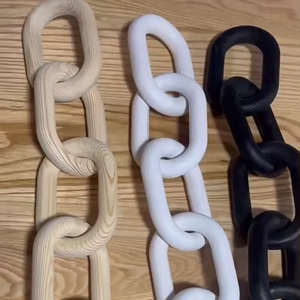 Chaîne de collier longue et massive en résine, style moderne, maillons grands, mélange de couleurs, punk, creuse, pour décoration murale - Product Image 4