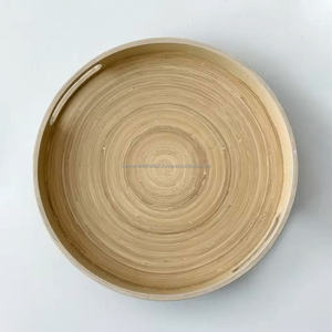 Bandeja de bambú hilado hecha a mano, bandeja de bambú natural, respetuosa con el medio ambiente, sostenible, Vietnam, venta al por mayor, pedidos al por mayor - Product Image 4