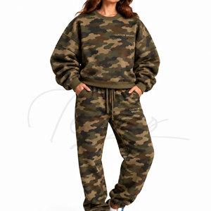 2026 Fall Winter Double-Seam Panel Sweatsuit 2 Piece Set <b>Womens</b> Sweat <b>Suit</b> Two Piece <b>Pants</b> Sets <b>for</b> <b>Women</b> Joggers Camo <b>Suits</b> - Product Image 1