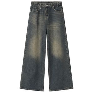 Jeans de Mezclilla para Hombre, Diseño Nuevo, Corte Holgado y Recto, Pierna Ancha, Cintura Media, Transpirables, de Algodón, Spandex y Poliéster - Product Image 1