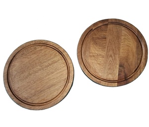 Nouvelle planche de service ronde sur mesure avec rainure ODM panneau naturel planche à fromage du Vietnam blocs à découper - Product Image 2