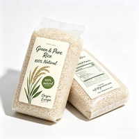 Sacs d'emballage alimentaire en plastique personnalisés à faible MOQ pour riz, 1kg, 2kg, 5kg à 10kg, avec fermeture éclair, sacs d'emballage de riz vides à fond plat, design personnalisé