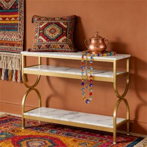 Console <b>Table</b> with Storage Rack <b>Side</b> <b>Table</b> and <b>Sofa</b> <b>Table</b> Option - Product Image 1