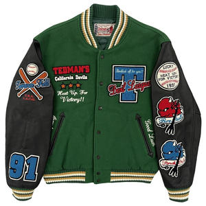 เสื้อแจ็คเก็ตเบสบอลแบบ Letterman สไตล์วาร์ซิตี้ คุณภาพสูง ไซส์ XL สำหรับผู้ชายและผู้หญิง  บุด้วยผ้าวูล วิสโคส และผ้าไหม แขนเสื้อกันน้ำ - Product Image 3