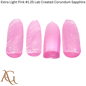 Rosa Extra Claro # 1.25 Zafiro de corindón cultivado en laboratorio, sintético, de fusión por llama, gema simulada para corte lapidario - Product Image 4