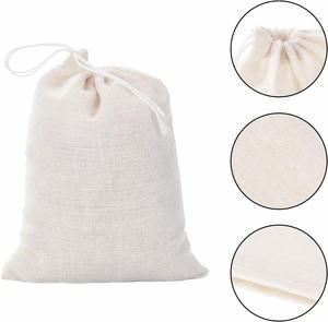Sac à cordon imprimé en mousseline de coton, écologique, résistant à l'eau, portable, petite taille, pochette blanche en mousseline pour usage promotionnel - Product Image 4