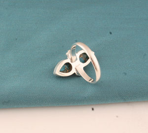 Bague Classique en Argent Sterling 925 avec Deux Pierres en Cuivre et Turquoise, Forme Goutte d'Eau, pour Fournisseur de Fêtes (Vente en Gros) - Product Image 5
