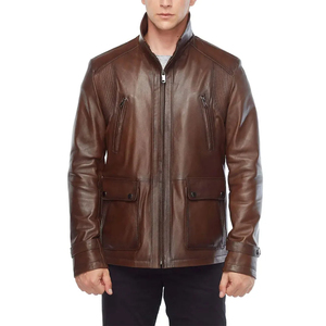 Chaqueta Deportiva de Cuero para Hombre, Estilo Urbano, Chaqueta Casual de Invierno Cálida y Transpirable, Servicio OEM - Product Image 1