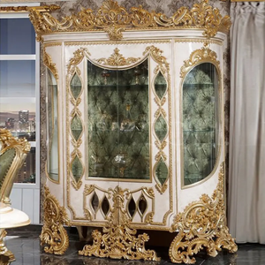 ชุดโต๊ะรับประทานอาหารสไตล์โรโคโคฝรั่งเศสสุดหรูหรา พร้อมตกแต่งด้วยสีงาช้างและทอง เหมาะสำหรับห้องรับประทานอาหารในวิลล่าหรือโรงแรม - Product Image 5