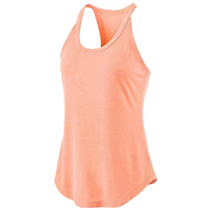 Camiseta sin Mangas Blanca para Mujer, Cuello Redondo, Transpirable, Tejida, Largo Regular, Color Sólido, Estilo Deportivo Casual - Product Image 1