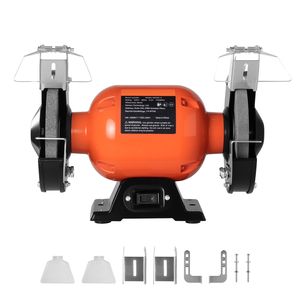 Smerigliatrice da banco a velocità singola da 6 pollici con motore a induzione da 1750 RPM 250W 2A, grana 36/60 per molatura a bassa velocità - Product Image 1