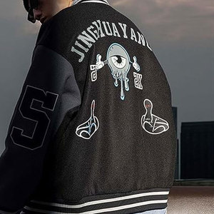 Blouson universitaire léger personnalisé pour femme – Veste décontractée en coton boutonnée coupe-vent style streetwear pour équipes universitaires - Product Image 5