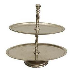 Round Two <b>Tier</b> <b>Cake</b> <b>Stand</b> Metal Serving Tray Display Rack For Party <b>Stand</b> Use For Serving Fruits Serving Tray - Product Image 1