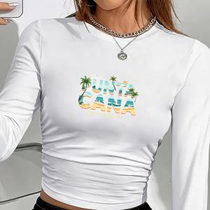 PUNTA CANA tropical letters women's fashion long sleeve <b>shirt</b> - Product Image 4