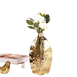 Vase de table moderne en laiton, fait main, finition dorée, porte-fleurs décoratif pour la maison, centre de table de mariage et hôtel - Product Image 5