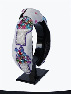 Luxury Crystal Embellished <b>Headband</b> for Women and Girls White Multicolor Padded Hairband Fashion Accessory Ice Cream Shapes 2026 - Product Image 1