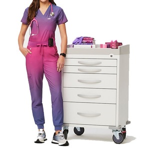 Ensembles de Blouses et Pantalons Médicaux Personnalisables Légers et Tendance pour Femmes 2026 – Hauts Ombrés à Col en V et Pantalons – Uniformes d'Hôpital pour Infirmières en Polyester et Coton - Product Image 3