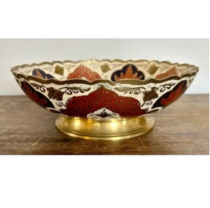 Tazón para Servir Ensaladas de Frutas, Diseño Único, Alta Calidad, Metal de Latón Antiguo Brillante, Ecológico, Pintado a Mano - Product Image 1