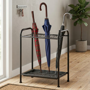 <b>Large</b> 15-Slot <b>Umbrella</b> Stand Holder with Removable Drip Tray Freestanding Powder Coated Frame Modern Home Storage Capacity - Product Image 2