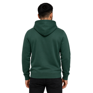 Sweat-shirt à capuche pour homme, vert uni, streetwear décontracté, logo sur le devant, en molleton tricoté 300g, vêtement d'hiver - Product Image 2