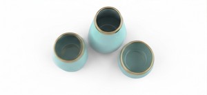 Vantage Modern Luxury Set of 3 Aluminium Enamel Finished Tabletop Flower <b>Vase</b> <b>Unique</b> Style Fancy Home Wedding Decor - Product Image 3